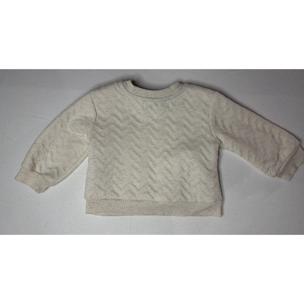 Designer Baby Quilted Pullover Sweatshirt 18M Rachel Zoe Cream Cozy Top Layering - Picture 2 of 8